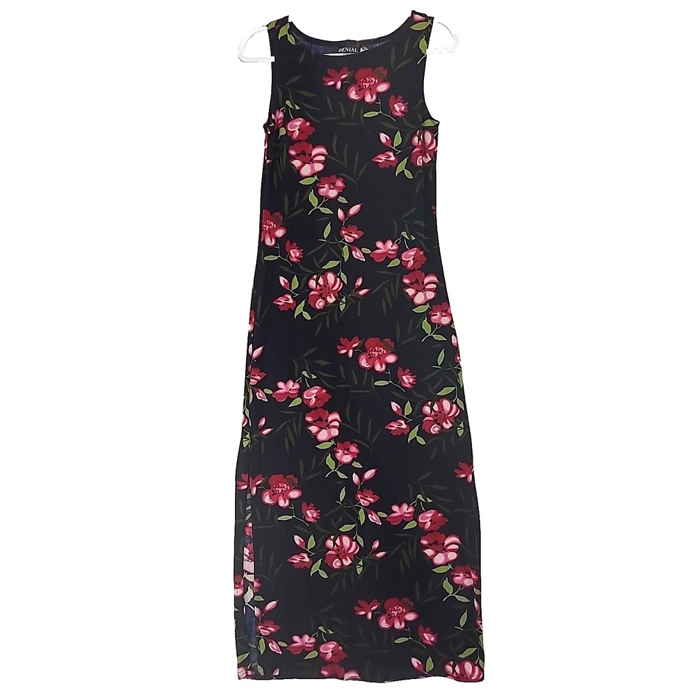 Womens Steetch 90s Y2K Sk Floral Maxi Dress Size M Made in USA by Denial Bodycon